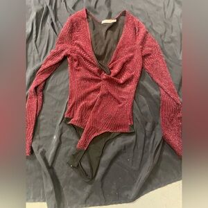 Burgundy bodysuit
